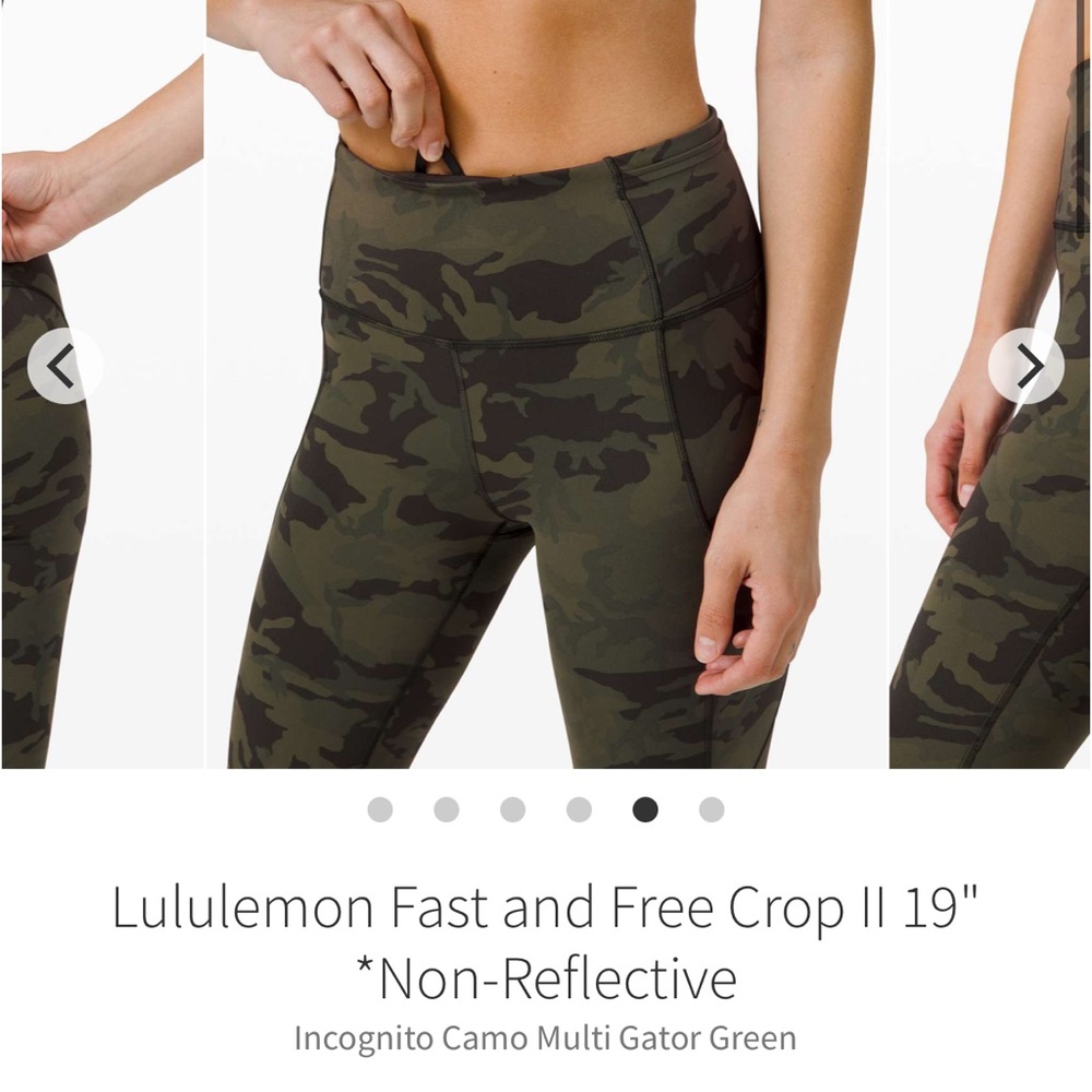 Lululemon Camo Green Crop Leggings